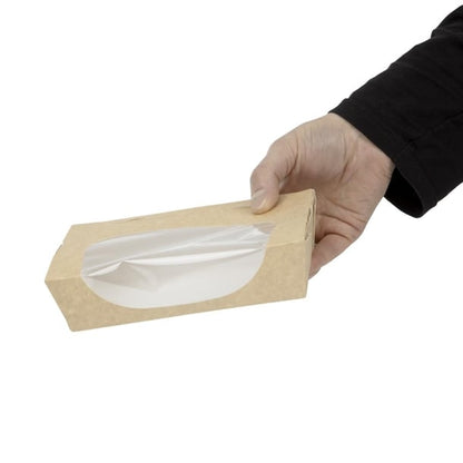 Colpac Recyclable Kraft Tuck-Top Salad Boxes With Window 1000ml (200 Pack) fa372