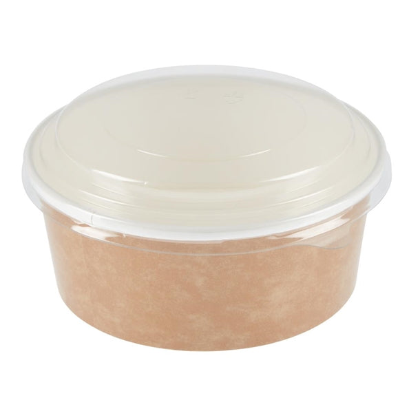 Colpac Recyclable Kraft Salad Pots With Lid (150 Pack) p_fa373