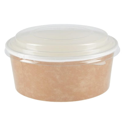 Colpac Recyclable Kraft Salad Pots With Lid (150 Pack) p_fa373