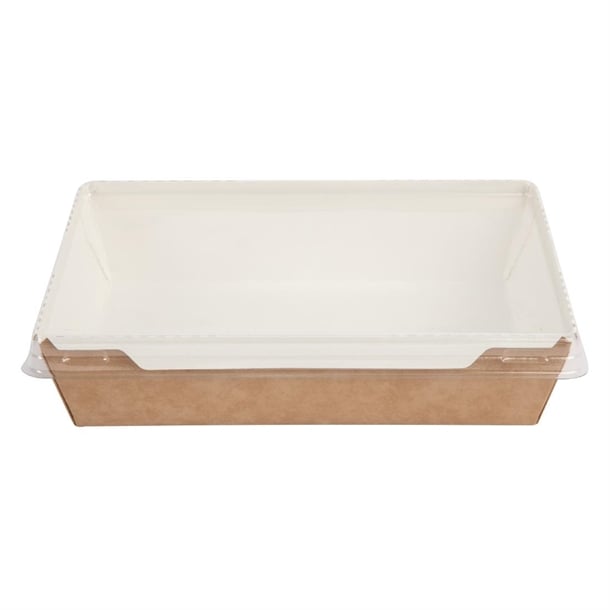 Colpac Fuzione Recyclable Paperboard Food Trays With Lid 1000ml / 35oz fa376