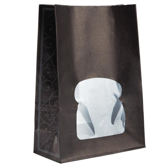 Colpac Recyclable Paper Sandwich Bags With Window Black (250 Pack) fa381