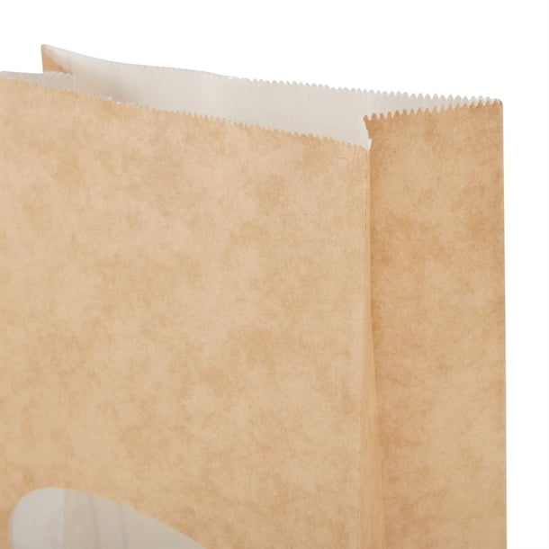 Colpac Recyclable Paper Sandwich Bags With Window Kraft (250 Pack) fa382