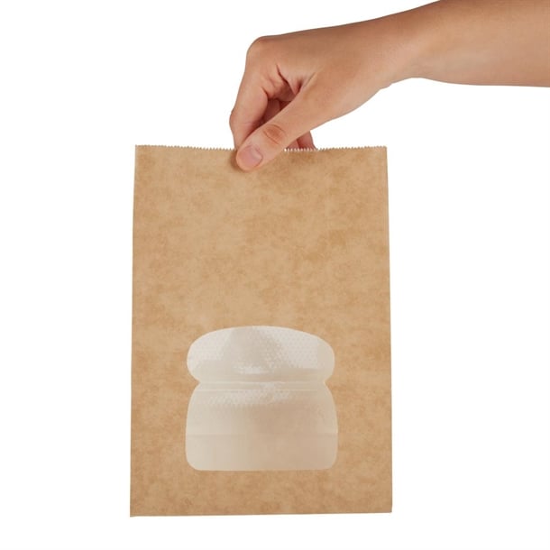 Colpac Recyclable Paper Sandwich Bags With Window Kraft (250 Pack) fa382