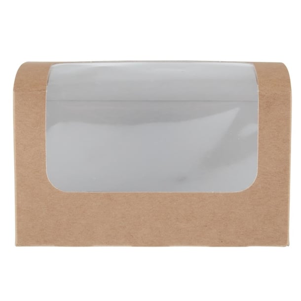 Colpac Compostable Kraft Sandwich Packs With PLA Window (500 Pack) fa385