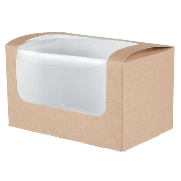 Colpac Compostable Kraft Sandwich Packs With PLA Window (500 Pack) fa385