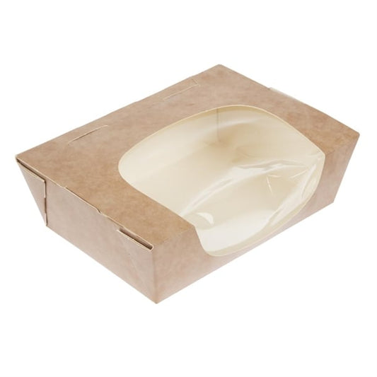 Colpac Zest Compostable Kraft Medium Salad Box 825ml/29oz (250 Pack) fa392