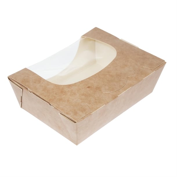 Colpac Zest Compostable Kraft Medium Salad Box 825ml/29oz (250 Pack) fa392