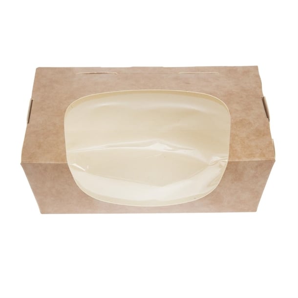 Colpac Zest Compostable Kraft Medium Salad Box 825ml/29oz (250 Pack) fa392