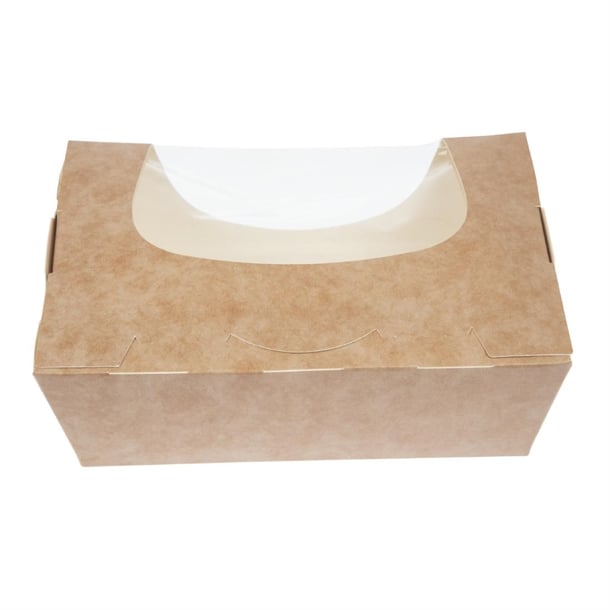Colpac Zest Compostable Kraft Medium Salad Box 825ml/29oz (250 Pack) fa392