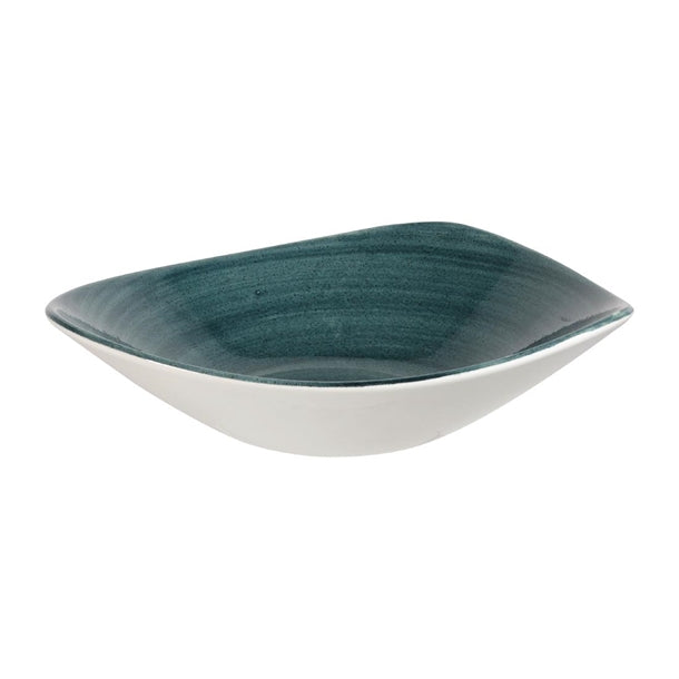 Churchill Stonecast Patina Triangular Bowls Rustic Teal 21oz 235mm (12 Pack) fa597