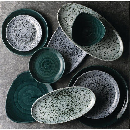 Churchill Stonecast Patina Triangular Bowls Rustic Teal 21oz 235mm (12 Pack) fa597
