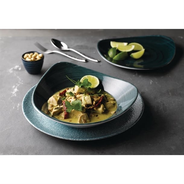 Churchill Stonecast Patina Triangular Bowls Rustic Teal 21oz 235mm (12 Pack) fa597
