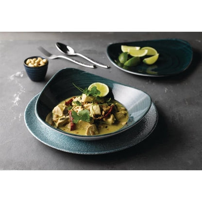 Churchill Stonecast Patina Triangular Bowls Rustic Teal 21oz 235mm (12 Pack) fa597