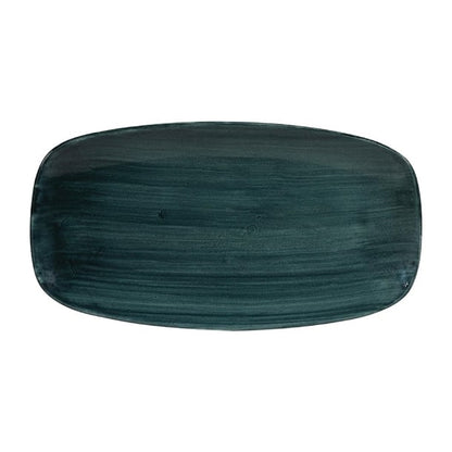 Churchill Stonecast Patina Oblong Chef Plates Rustic Teal 355 x 189mm (6 Pack) fa599