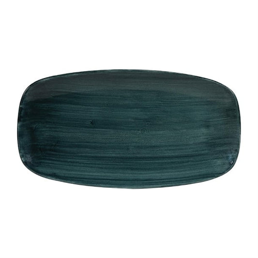 Churchill Stonecast Patina Oblong Chef Plates Rustic Teal 355 x 189mm (6 Pack) fa599