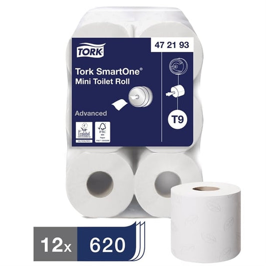 Tork SmartOne Mini Toilet Rolls White T9 (12 Pack) fa700