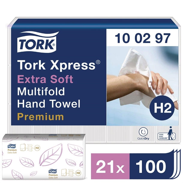 Tork Xpress Extra Soft Multifold Hand Towels White H2 (21 Pack) fa705