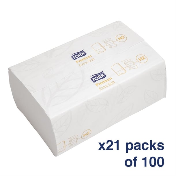 Tork Xpress Extra Soft Multifold Hand Towels White H2 (21 Pack) fa705