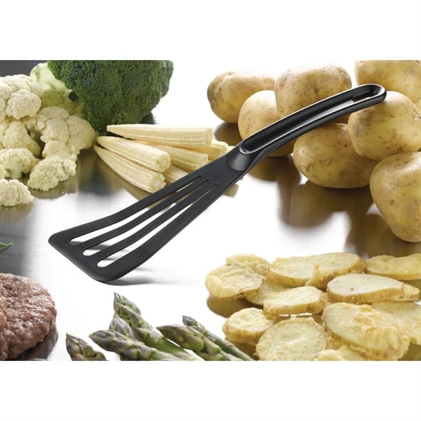 Matfer Bourgeat Pelton Exoglass Slotted Spatula 30cm Black fa965