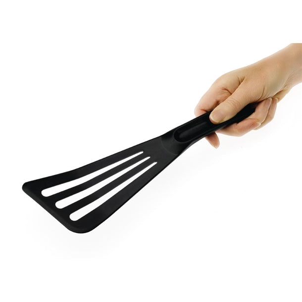 Matfer Bourgeat Pelton Exoglass Slotted Spatula 30cm Black fa965