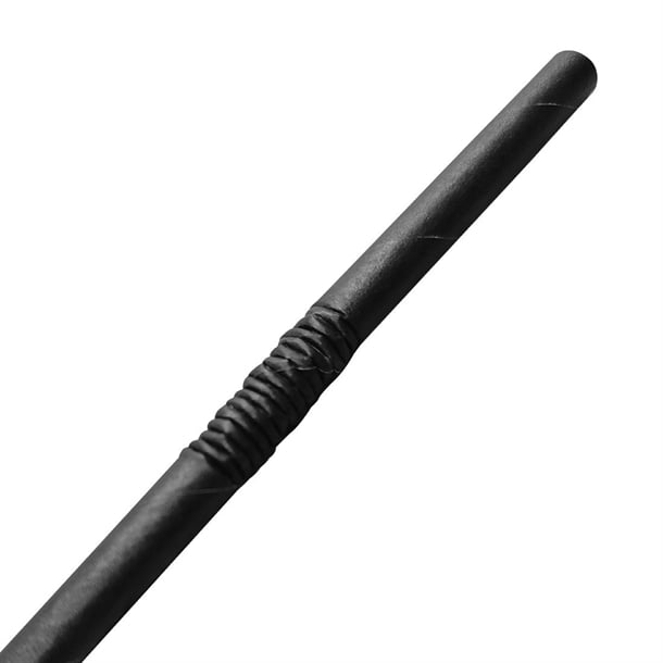Fiesta Compostable Bendy Paper Straws Black (250 Pack) fb140