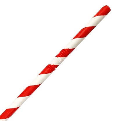 Fiesta Compostable Bendy Paper Straws Red Stripes (250 Pack) fb142
