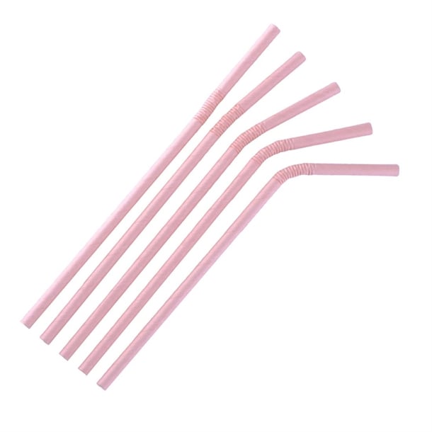 Fiesta Compostable Bendy Paper Straws Pink (250 Pack) fb144