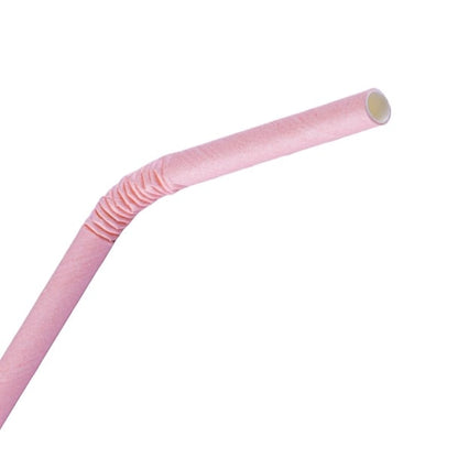 Fiesta Compostable Bendy Paper Straws Pink (250 Pack) fb144