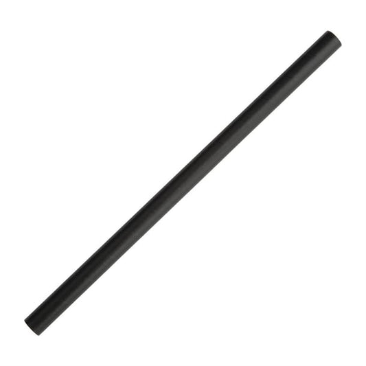 Fiesta Compostable Paper Smoothie Straws Black (250 Pack) fb145