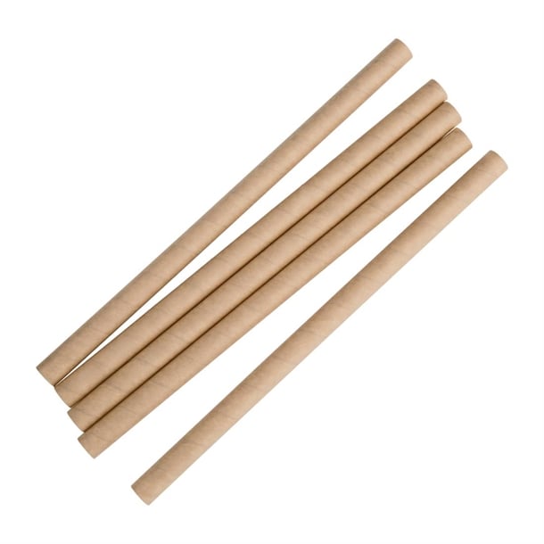 Fiesta Compostable Paper Smoothie Straws Kraft (250 Pack) fb146