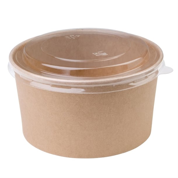 Fiesta Compostable Round Kraft Salad Bowls (300 Pack) p_fb196