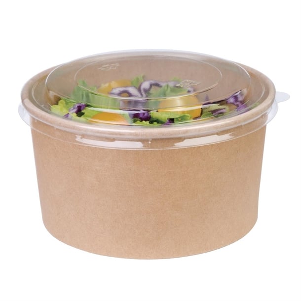 Fiesta Compostable Round Kraft Salad Bowls (300 Pack) p_fb196
