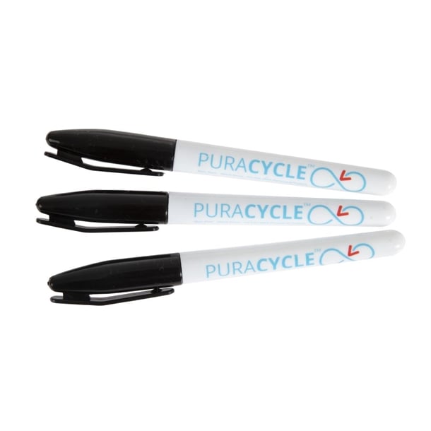 Puracycle Non-Toxic Marker Pens Black 3 Pack fb284