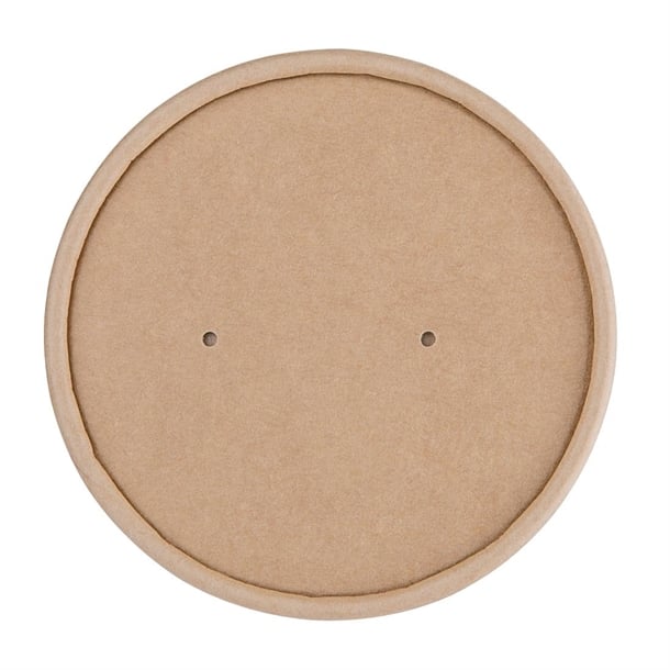 Fiesta Compostable Paper Soup Container Lids 98mm (500 Pack) fb556