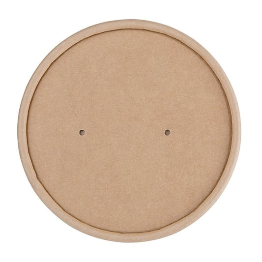 Fiesta Compostable Paper Soup Container Lids 98mm (500 Pack) fb556