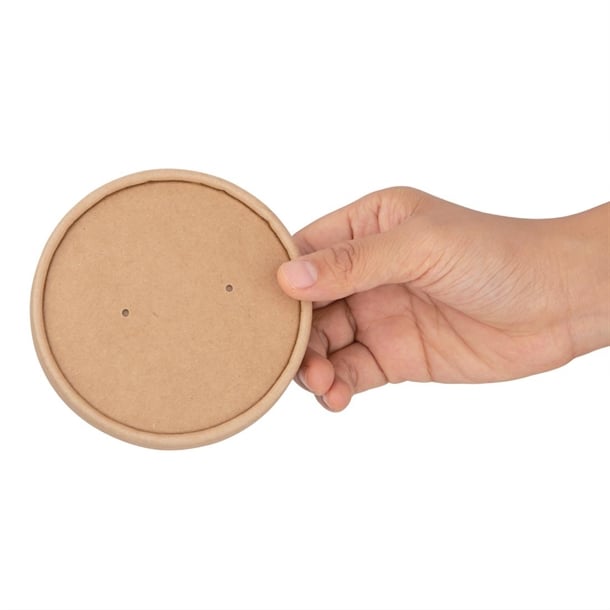 Fiesta Compostable Paper Soup Container Lids 98mm (500 Pack) fb556