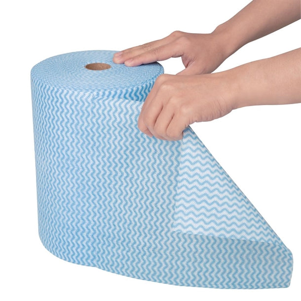Nisbets Essentials Non-Woven Cloth Blue (Roll of 300 Sheets) fb968