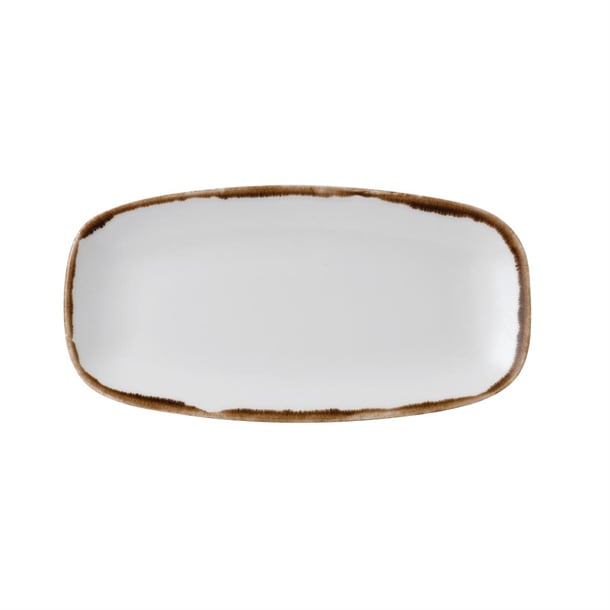 Dudson Harvest Oblong Chefs Plates Natural 355 x 189mm (6 Pack) fc008