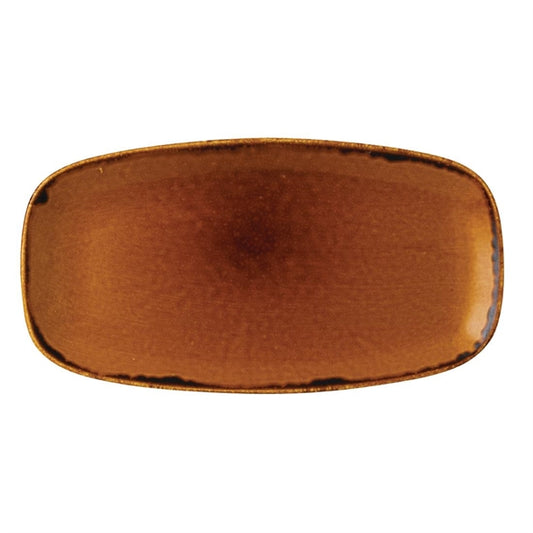 Dudson Harvest Oblong Chefs Plates Brown 298 x 153mm (12 Pack) fc020
