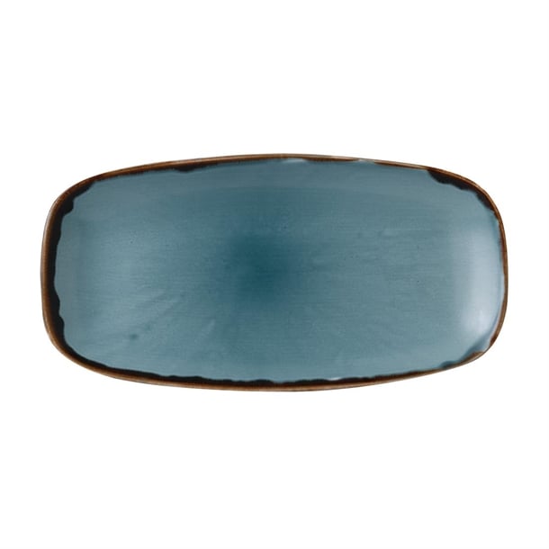 Dudson Harvest Oblong Chefs Plates Blue 298 x 153mm (12 Pack) fc059
