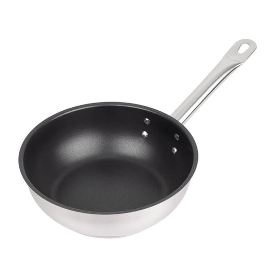 Vogue Stainless Steel Non-Stick Teflon Platinum Plus Sauté Pan 20cm fc098