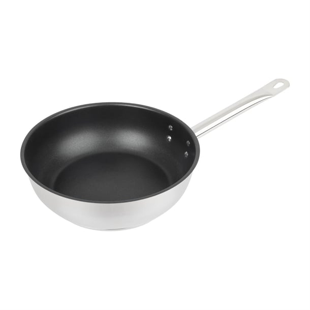 Vogue Stainless Steel Non-Stick Teflon Platinum Plus Sauté Pan 24cm fc099