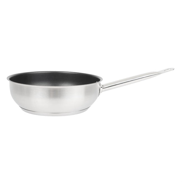 Vogue Stainless Steel Non-Stick Teflon Platinum Plus Sauté Pan 24cm fc099
