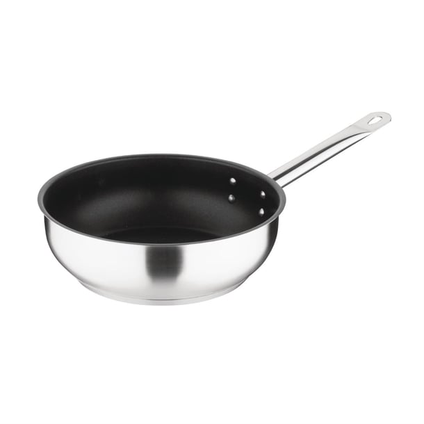 Vogue Stainless Steel Non-Stick Teflon Platinum Plus Sauté Pan 24cm fc099