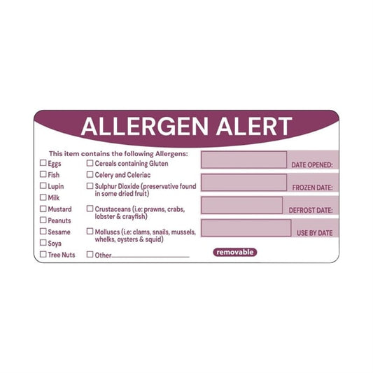 Hygiplas Removable Allergen Alert Food Labels (250 Pack) fc217