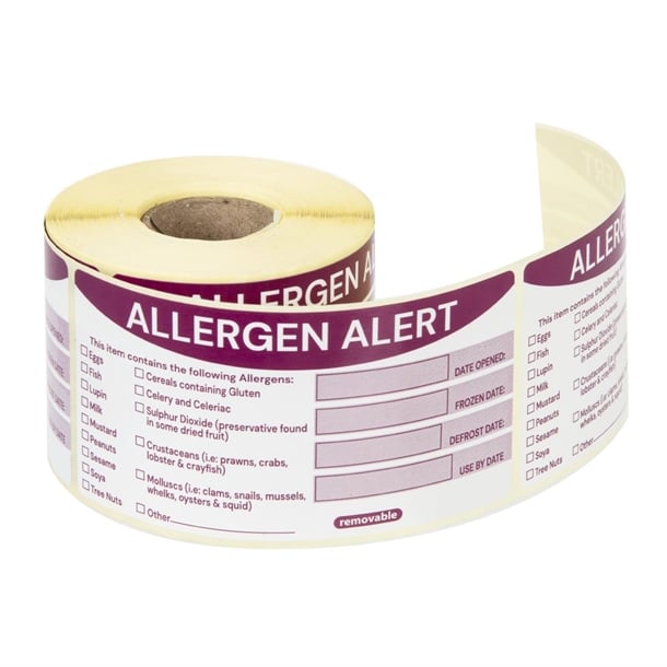 Hygiplas Removable Allergen Alert Food Labels (250 Pack) fc217