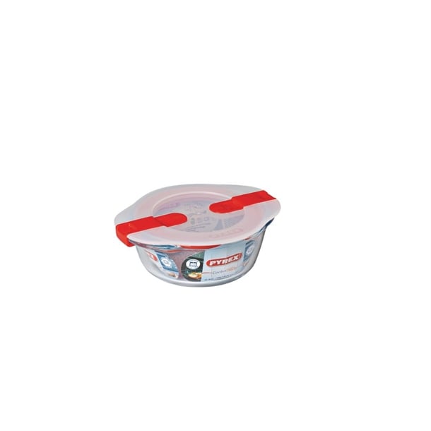 Pyrex Cook and Heat Round Dish with Lid 350ml fc360
