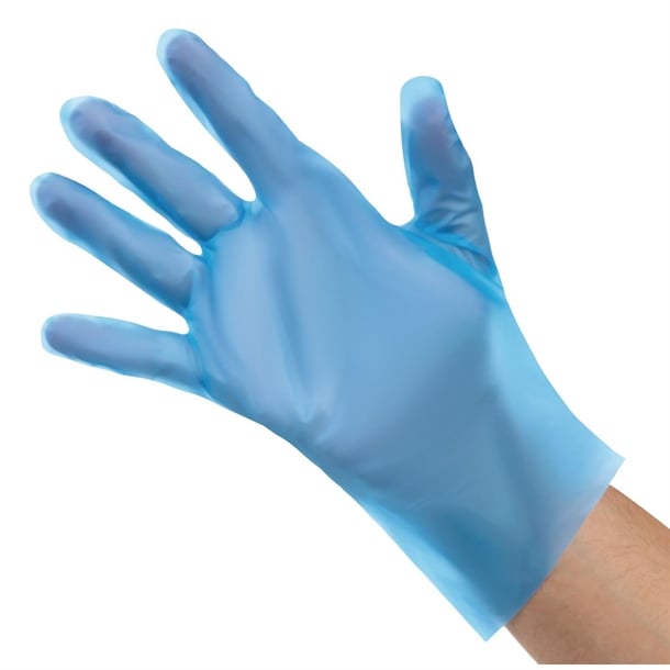 Nisbets Essentials Powder-Free TPE Gloves Blue (200 Pack) p_fc488