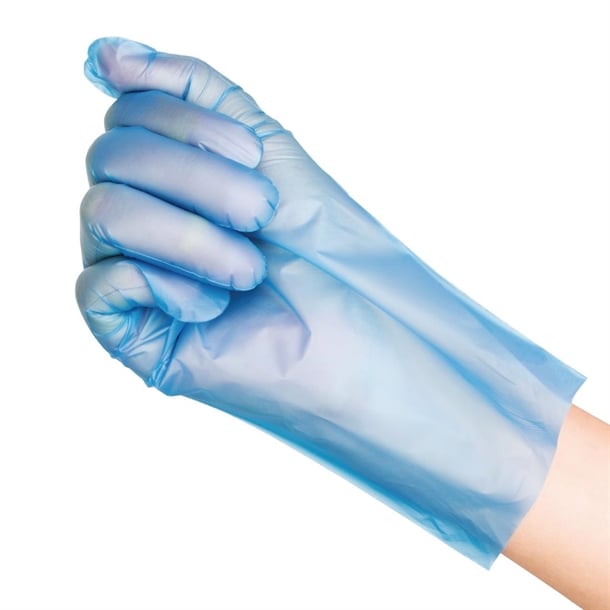 Nisbets Essentials Powder-Free TPE Gloves Blue (200 Pack) p_fc488