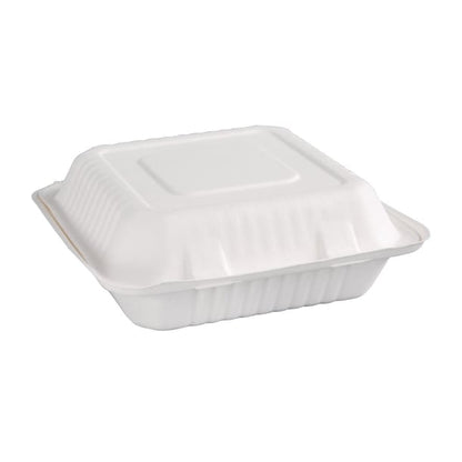 Fiesta Compostable Bagasse Hinged Food Containers (200 Pack) p_fc525